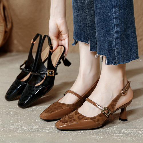 Damen Slingback-Pumps mit verstellbarem Riemen und edler Schnallenapplikation R&B
