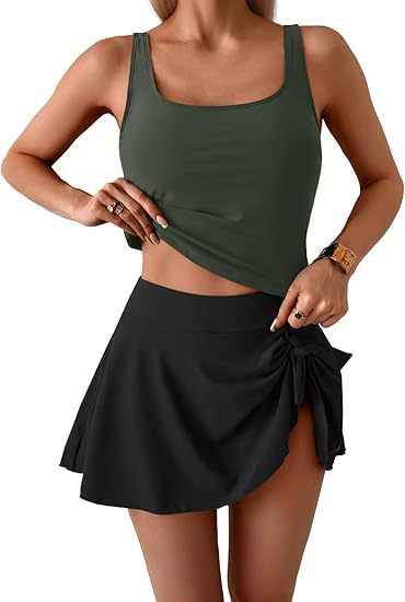 Damen Sportliches Tankini-Set mit schmeichelndem Rock R&B