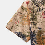 Herren Kurzarmhemd mit floralem Design und bequemem Henley-Ausschnitt