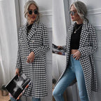 Damen Karierter Longblazer mit elegantem Schnitt R&B
