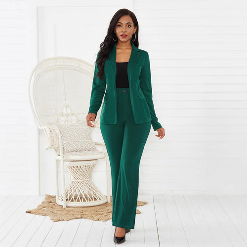 Damen Elegantes Blazer-Hosen-Set mit tailliertem Schnitt und schmalen Beinen R&B