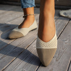 Damen Ballerinas mit kreativem Hahnentrittmuster und flexiblem Fußbett R&B