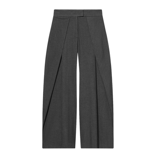 Damen weite Anzughose mit modischem Streifenmuster und eleganter Faltenlegung R&B