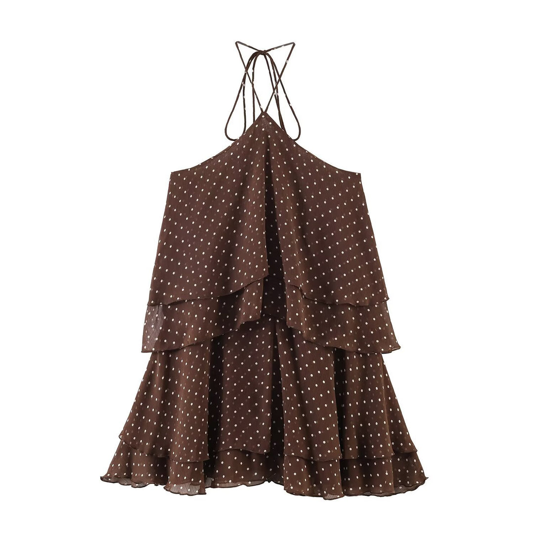 Damen Sommerkleid mit voluminösen Rüschendetails und tiefem V-Ausschnitt R&B