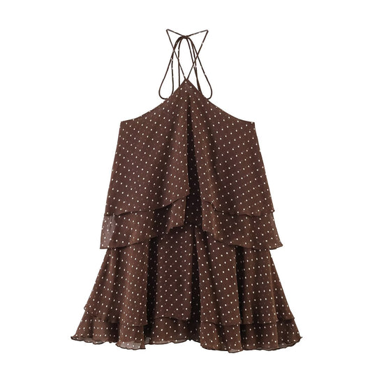 Damen Sommerkleid mit voluminösen Rüschendetails und tiefem V-Ausschnitt R&B