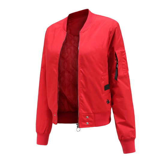 Damen modische Bomberjacke mit praktischen Taschen und seitlichen Einsätzen R&B