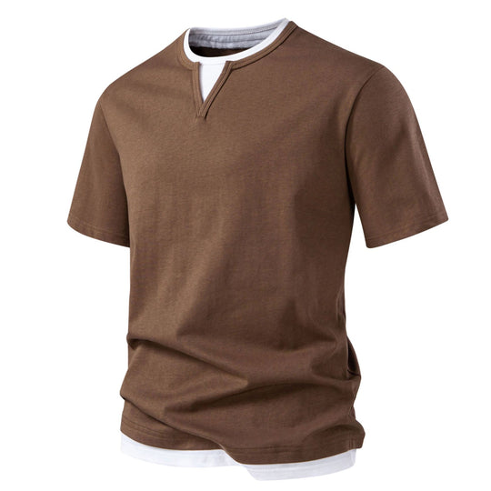 Herren Kurzarmshirt mit modernem Stehkragen R&B