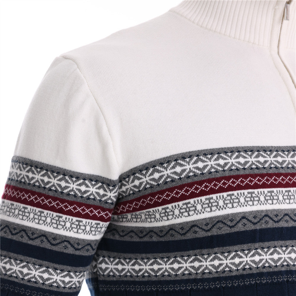 Herren modischer Pullover mit Reißverschluss und strukturiertem Design