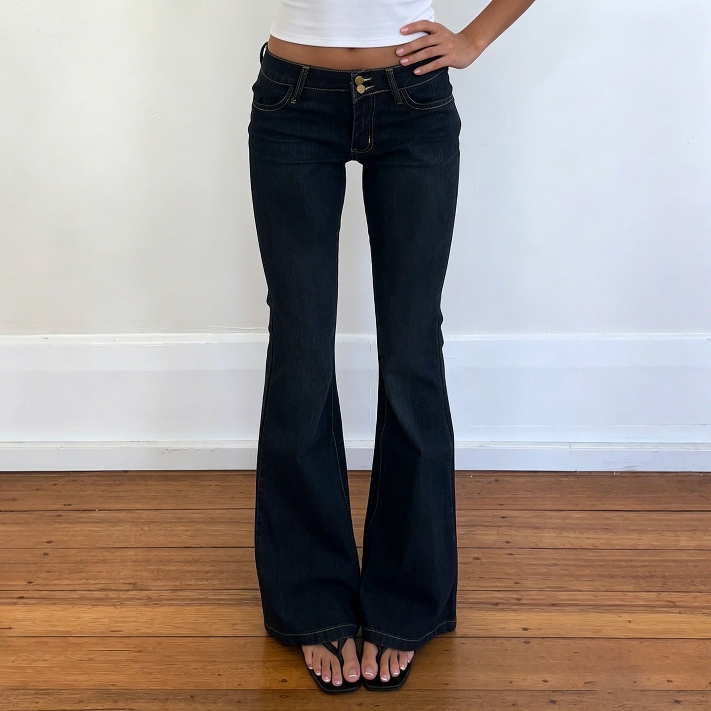 Damen Bootcut Jeans mit hohem Taillenbund und eleganter Nahtführung R&B