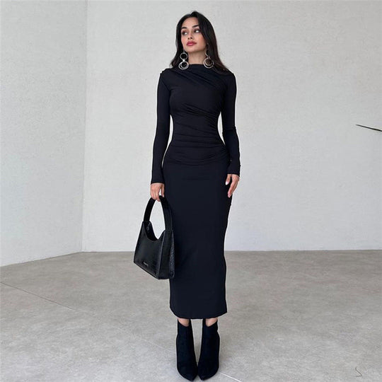 Damen Elegantes, figurbetontes Maxikleid mit innovativem Drapé R&B