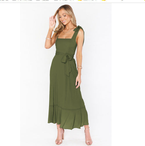 Damen Sommerliches Maxikleid mit eleganter Schleifenverzierung R&B