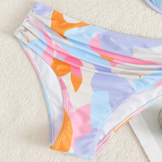 Damen Triangel-Bikini mit asymmetrischem Design und hohem Taillenbund R&B