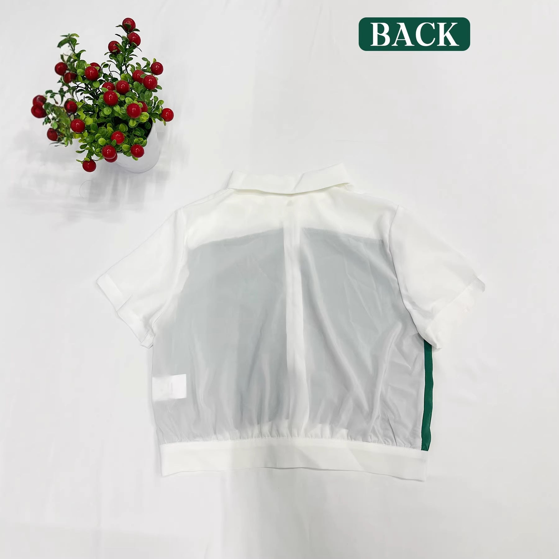 Damen Cropped Hemd mit elegantem Farbblockdesign R&B