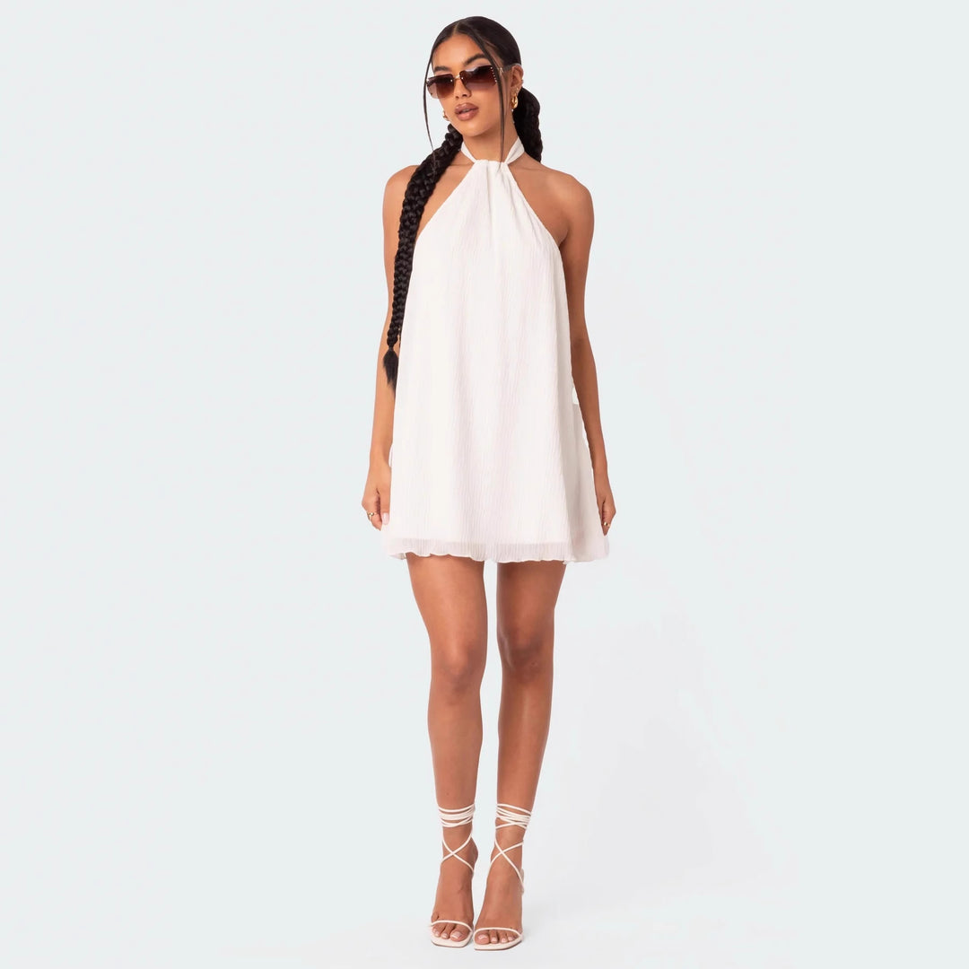 Damen Freizeitkleid mit Halterneck und fließendem Schnitt R&B