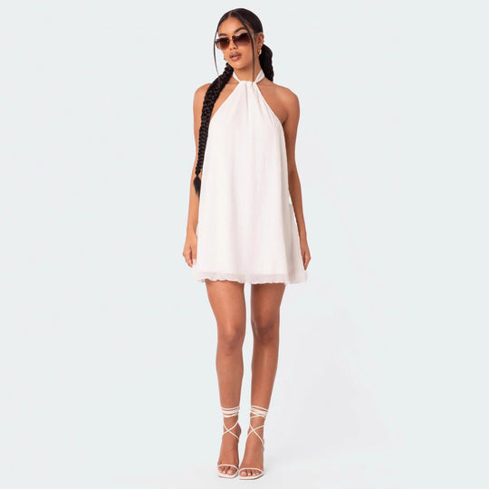 Damen Freizeitkleid mit Halterneck und fließendem Schnitt R&B