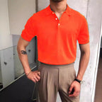 Herren nan Premium-Feinstrick-Poloshirt mit offenem Hemdkragen und dezenter Knopfleiste R&B