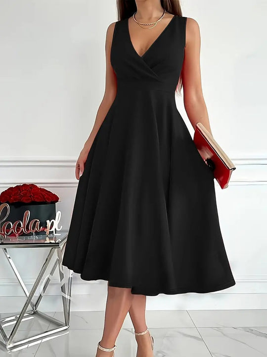 R&B | Einfarbiges Tankkleid Asymmetrischer Ausschnitt Kleid
