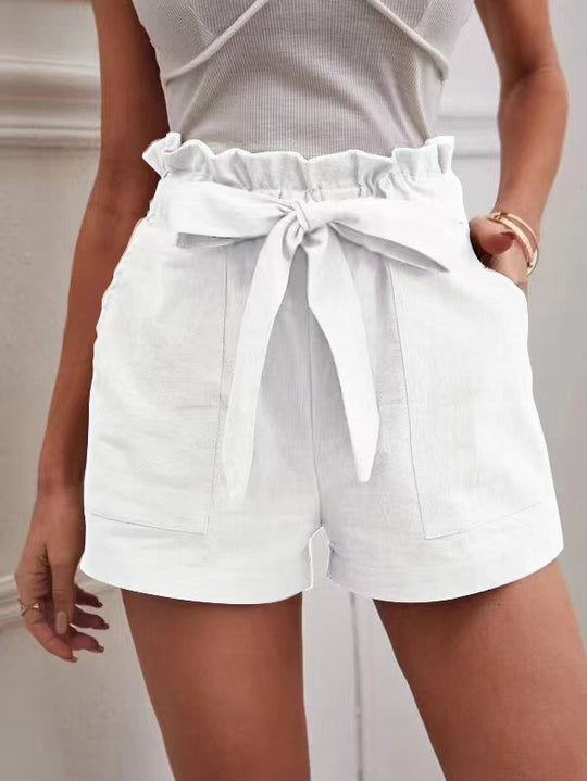 Damen Tailored Shorts mit Krawatte und praktischen Taschen R&B