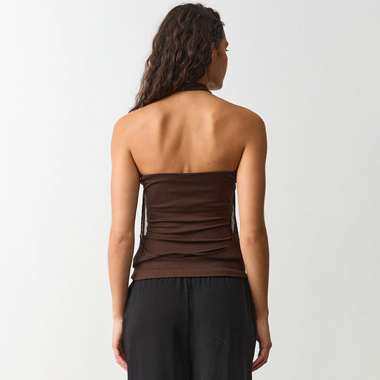 Damen Verspielt drapiertes Haltertop R&B