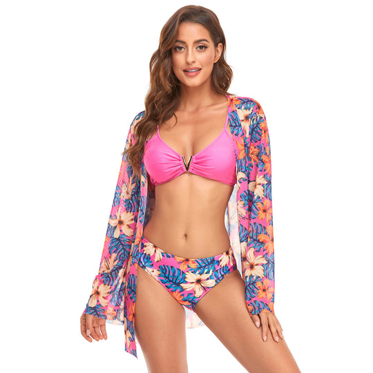 Damen Bikiniset mit transparenter Strandtunika R&B