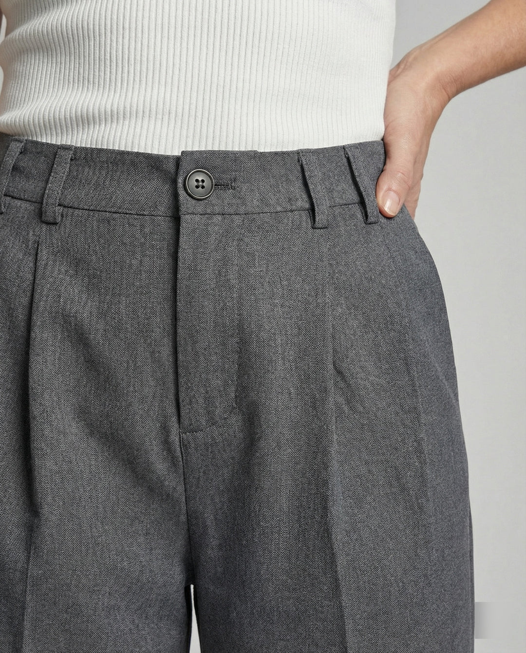 Freizeitkleidung Damen Bundfaltenhose Weit