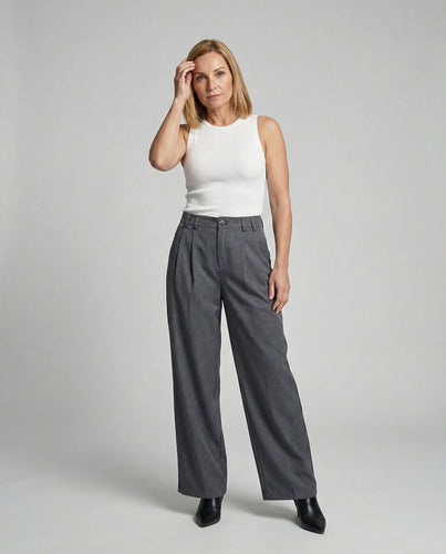 Freizeitkleidung Damen Bundfaltenhose Weit