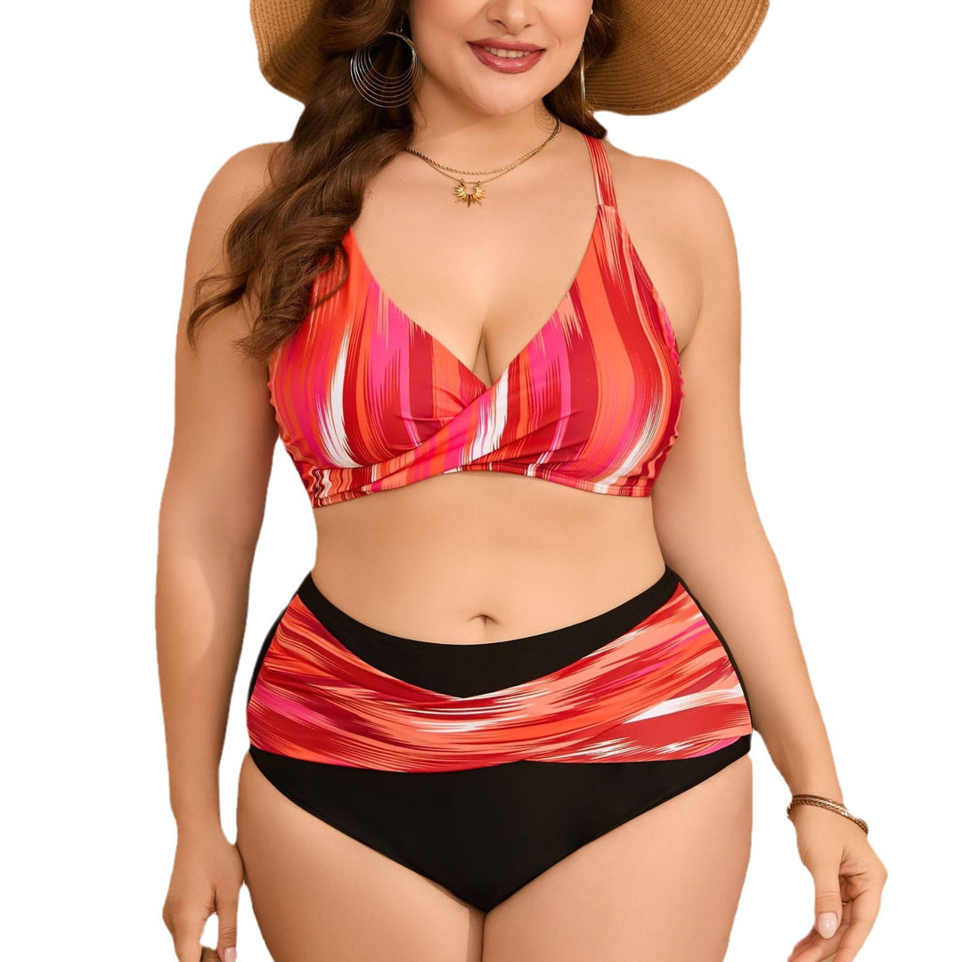 Damen Hochtaillierter Bikini mit Wickeloberteil R&B