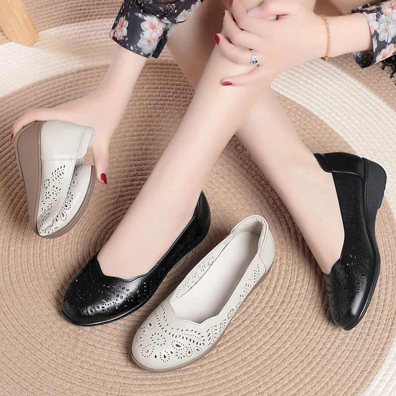 Damen Komfortable Ballerinas mit elegante Perforation R&B
