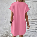 Damen lässiges T-Shirt Kleid mit praktischen Taschen R&B