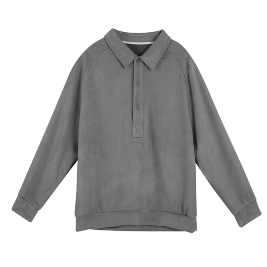 Damen Sportliches Langarm-Polooberteil mit lässigem Kragen und Knopfdetails R&B