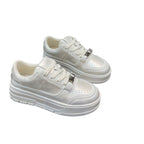 Damen modische Sneakers mit hochglänzendem Obermaterial und stabiler Plateausohle R&B