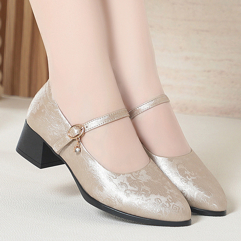 Damen Mary Jane Pumps mit zartem Riemchen und komfortablem Blockabsatz R&B