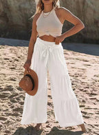 Damen Strandhose mit elastischem Bund und weitem Schnitt R&B