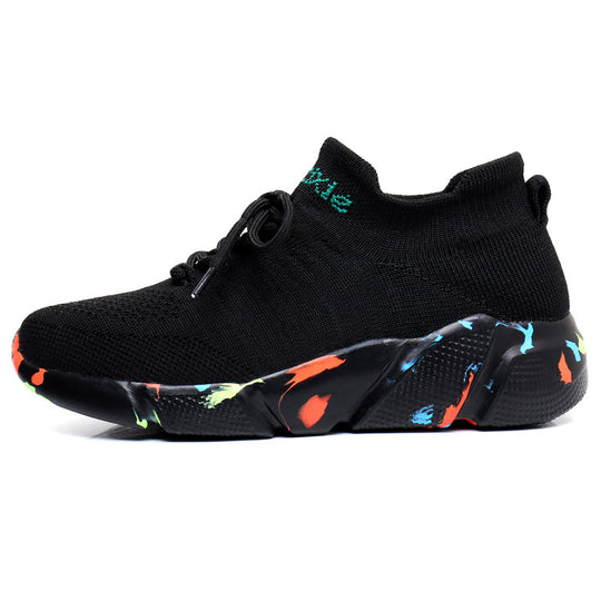 Herren nan sockenähnliche Strick-Sneaker mit nahtlosem Obermaterial und gedämpfter EVA-Plateausohle R&B