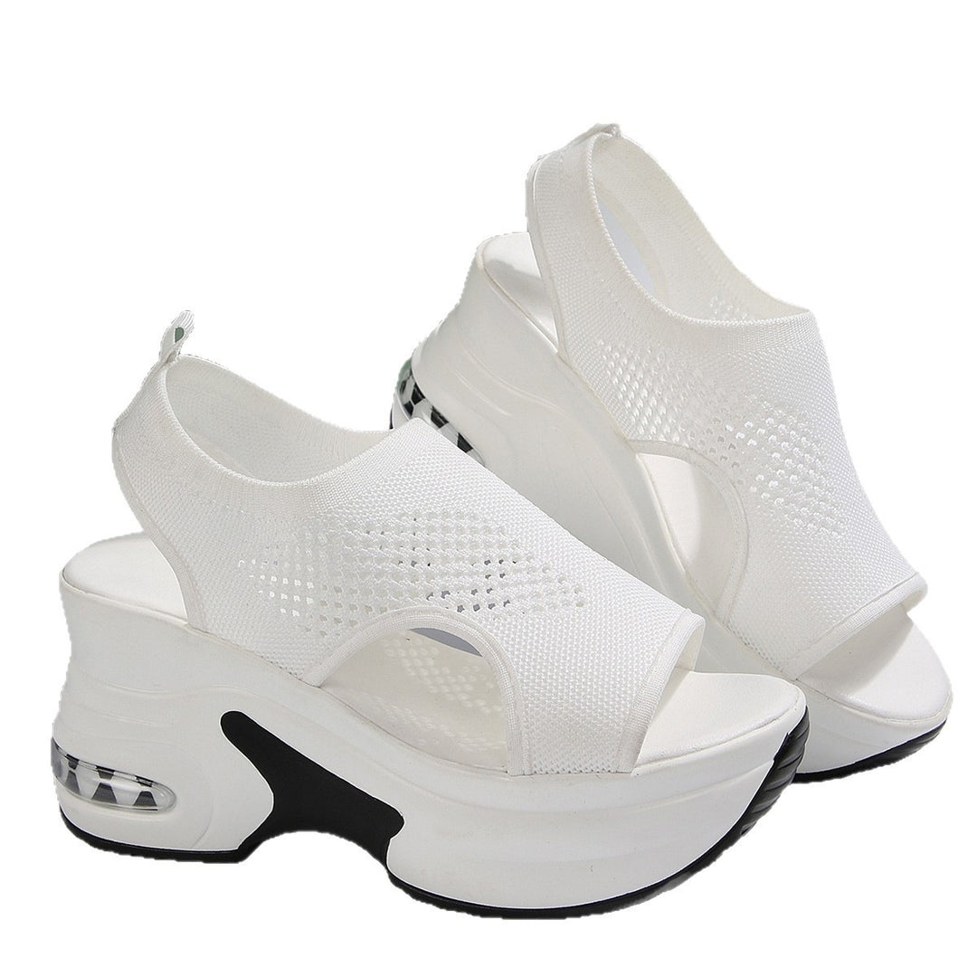 Damen Wedge-Sandalen mit atmungsaktiver Textil-Oberfläche und stoßdämpfender Sohle R&B
