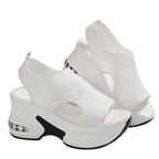 Damen Wedge-Sandalen mit atmungsaktiver Textil-Oberfläche und stoßdämpfender Sohle