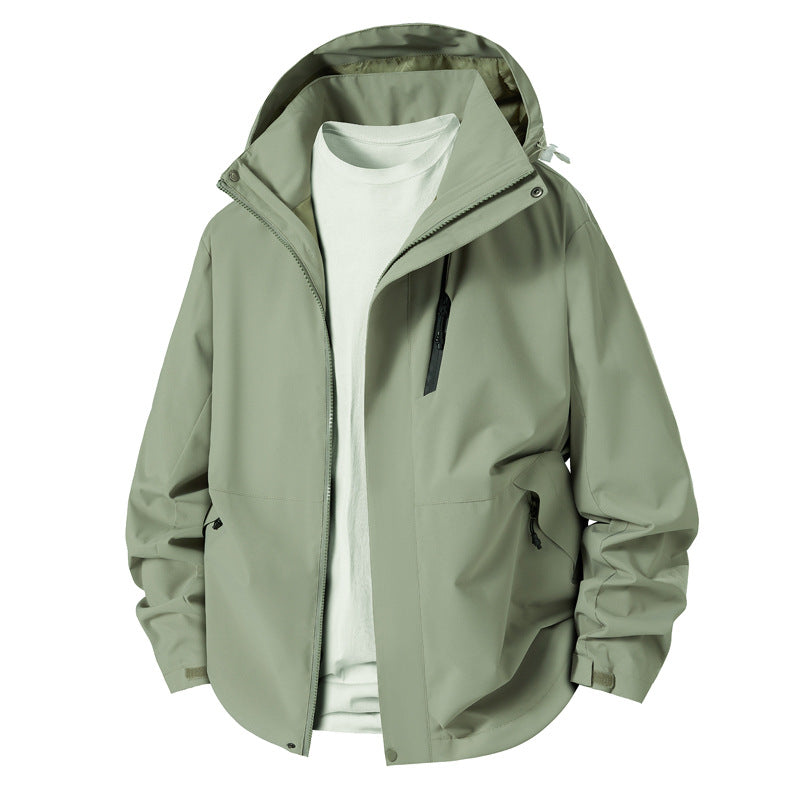 Herren technische Übergangsjacke mit verstellbarem Kapuzenrand R&B