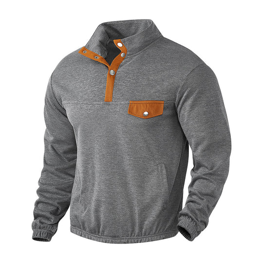 Herren Pullover mit praktischer Knopfleiste und Brusttasche R&B