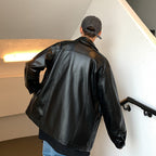 Herren Lederjacke mit Brusttaschen