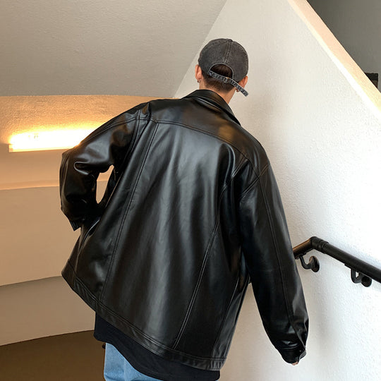 Herren Lederjacke mit Brusttaschen