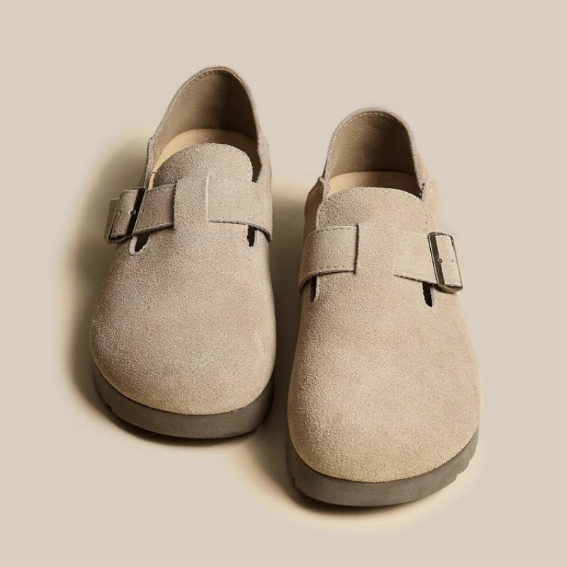 Damen Komfortable Clogs mit modischem Schnallenverschluss R&B