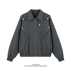 Damen stylische Windjacke mit funktionalen Reißverschlusstaschen und elastischen Bündchen R&B