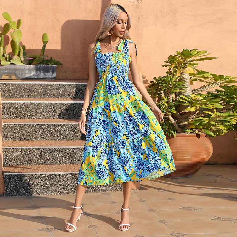 Damen Maxi-Kleid mit verspieltem Rüschen-Design und floralen Details R&B
