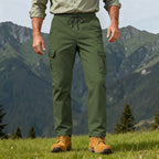 Herren nan robuste Freizeit-Cargohose mit elastischem Bund Tunnelzug und Mehrfachtaschen R&B