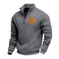Herren eleganter Sweatpullover mit halbem Reißverschluss und praktischer Brusttasche R&B