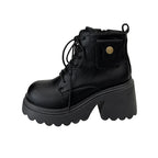 Damen Chunky Stiefel mit hohem Absatz und seitlichem Reißverschluss R&B