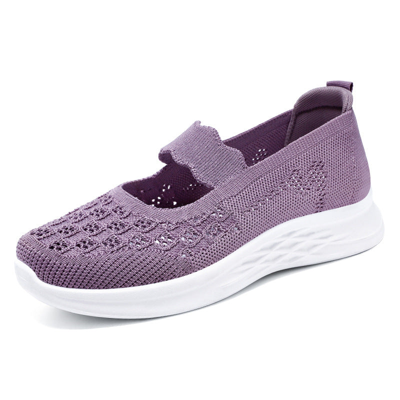Damen Bequeme Slip-On Ballerinas mit floralen Details R&B