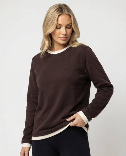 Damen Samtshirt Lockerer Fit Doppelseitig Verdickt Langarm Oberteil