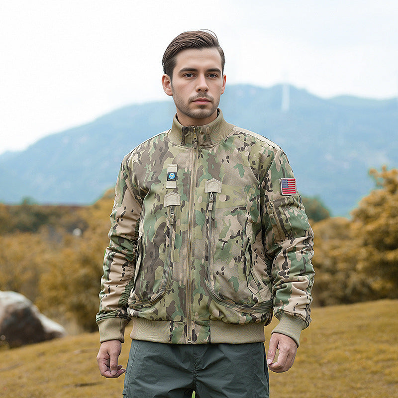 Herren modische Bomberjacke mit isolierendem Innenfutter und praktischen Taschen R&B