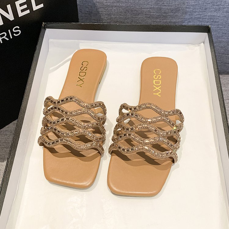 Damen Glamouröse Sandalen mit geschwungenem Rhinestone-Akzent R&B